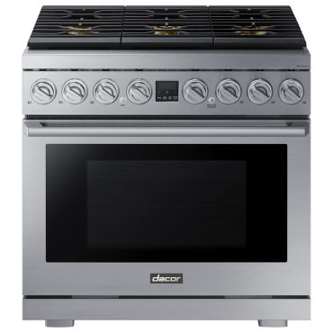 36" Gas Pro-Range 6 Burners, Transitional, Silver, NG/LP