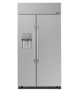 42" Side-by-Side Built-In Refrigerator with Dispenser, Professional, Silver