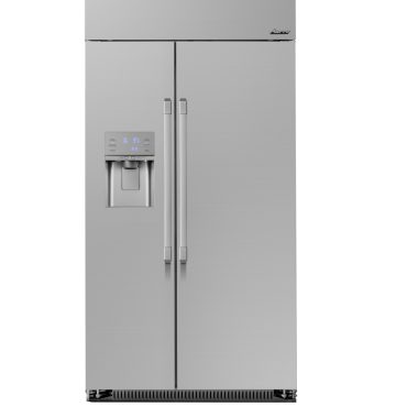 42" Side-by-Side Built-In Refrigerator with Dispenser, Professional, Silver