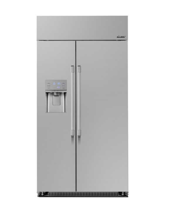 42" Side-by-Side Built-In Refrigerator with Dispenser, Professional, Silver