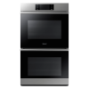 30" Double Wall Oven Steam, Contemporary, Silver