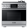 36" Gas Pro-Range 6 Burners, Contemporary, Silver, NG/LP