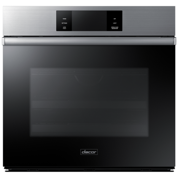 30" Single Wall Oven Steam, Contemporary, Silver