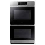 30" Double Wall Oven Steam, Contemporary, Silver