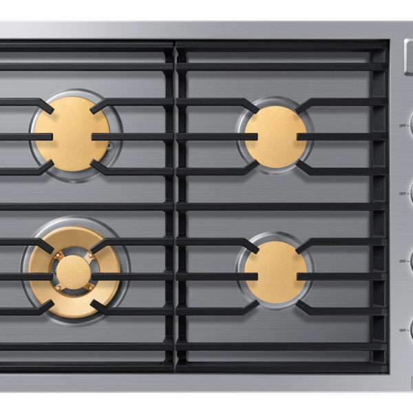 30" Gas Cooktop 4 Burners, Flush, Contemporary, Silver, NG/LP