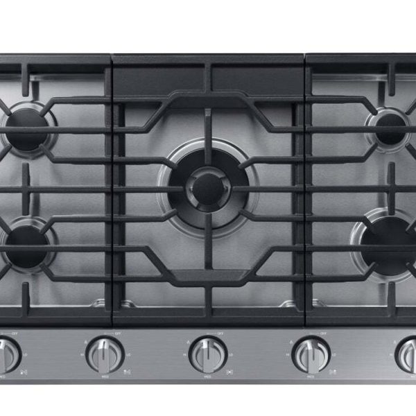 36" Gas Cooktop 5 Burners, Transitional, Silver, NG/LP
