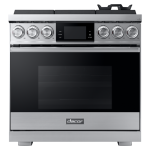 36" Gas Pro-Range 6 Burners, Contemporary, Silver, NG/LP