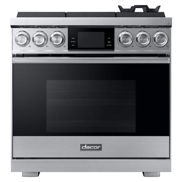 36" Gas Pro-Range 6 Burners, Contemporary, Silver, NG/LP